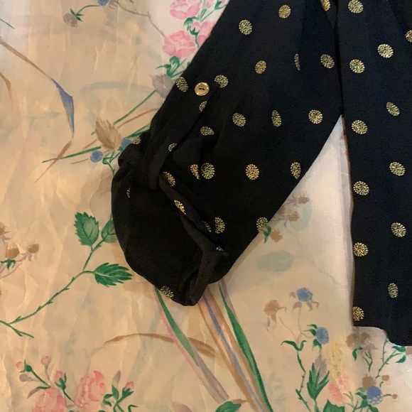 NWOT Black and Gold Polka Dot Cardigan - Picture 4 of 6